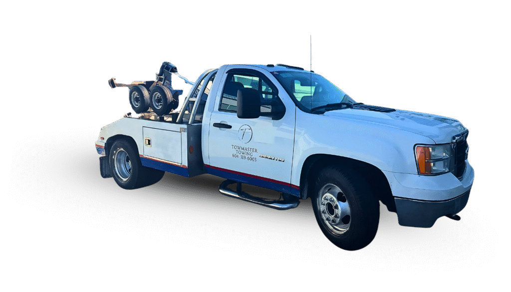 Towmaster towing truck providing professional towing services in Vancouver